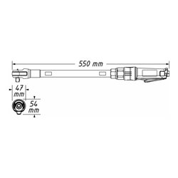 HAZET Ratschenschrauber, extra lang 9022P-XLG Vierkant massiv 12,5 mm (1/2 Zoll)