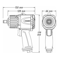 HAZET Druckluft Schlagschrauber Twin Turbo, Typ: 9012TT