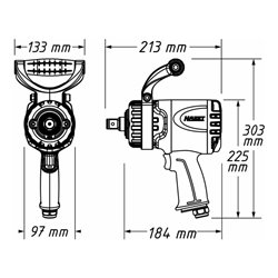 HAZET Druckluft Schlagschrauber Twin Turbo, Typ: 9013TT