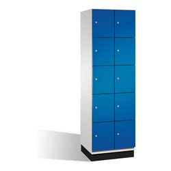C+P Fächerschrank Cambio auf Sockel 10 Fächer Front Enzianblau Korpus Lichtgrau