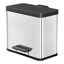 Hailo Öko trio Plus L, Tret-Mülltrenner, 3x9 ltr, Edelstahl