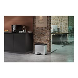 Hailo Öko trio Plus L, Tret-Mülltrenner, 3x9 ltr, Edelstahl