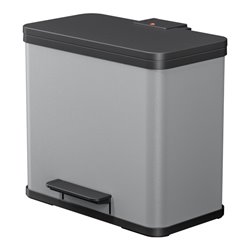 Hailo Öko trio Plus L, Tret-Mülltrenner, 3x9 ltr, Silber