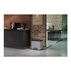 Hailo Öko trio Plus L, Tret-Mülltrenner, 3x9 ltr, Silber