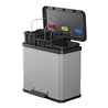 Hailo Öko trio Plus L, Tret-Mülltrenner, 3x9 ltr, Silber