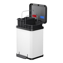 Hailo Öko duo Plus M, Tret-Mülltrenner, 2x9 ltr, Weiß