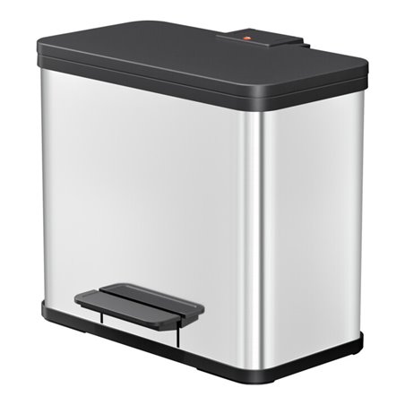 Hailo Öko duo Plus L, Tret-Mülltrenner, 17 + 9 ltr, Edelstahl