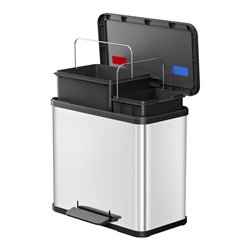 Hailo Öko duo Plus L, Tret-Mülltrenner, 17 + 9 ltr, Edelstahl