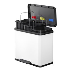 Hailo Öko trio Plus L, Tret-Mülltrenner, 3x9 ltr, Weiß