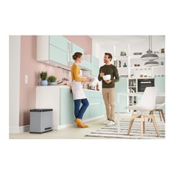 Hailo Öko duo Plus L, Tret-Mülltrenner, 17 + 9 ltr, Grau