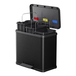 Hailo Öko trio Plus L, Tret-Mülltrenner, 3x9 ltr, Schwarz
