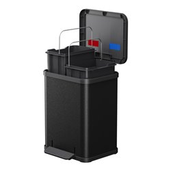 Hailo Öko duo Plus M, Tret-Mülltrenner, 2x9 ltr, Schwarz