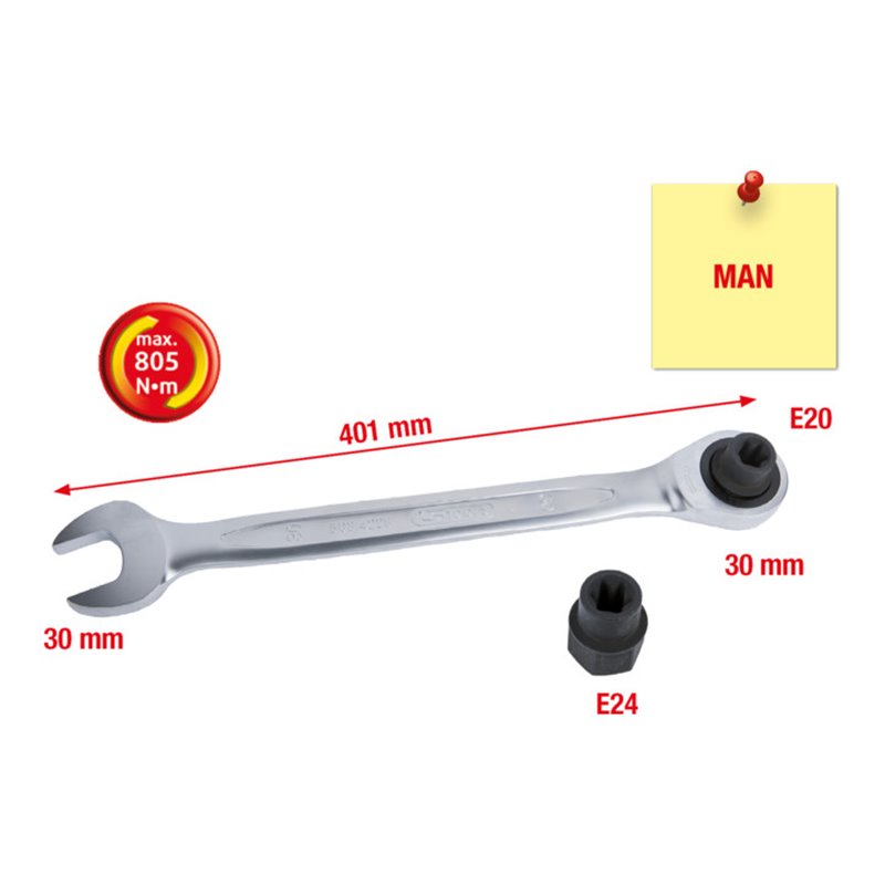 KS Tools MAN Bremssattelstecknuss-Satz, 3-tlg.