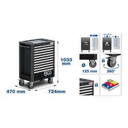 BGS Werkstattwagen 11 Schubladen leer