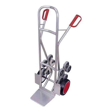 VARIOfit Aluminium Treppenkarre mit 2 fünfarmigen Radsternen und Vollgummibereifung Schaufel 300 x 285 mm