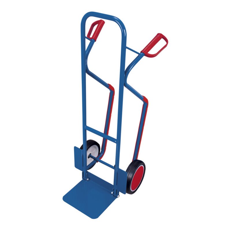 VARIOfit Stahlrohrkarre mit abklappbarer Schaufel Vollgummibereifung Treppenkufen Schaufel 320 x 255 mm