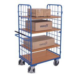 VARIOfit Etagenwagen hoch mit Totmannbremse 4 Böden 2 Wände