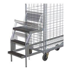VARIOfit Trittleiter mit 3 Stufen für Kommissionierwagen