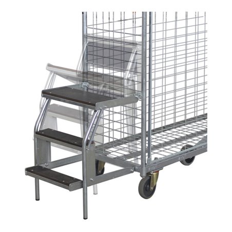 VARIOfit Trittleiter mit 3 Stufen für Kommissionierwagen