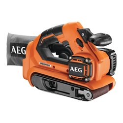 AEG Akku-Bandschleifer BHBS18-75BL-0 18V Solo-Version, inkl. 2x Schleifblätter im Karton