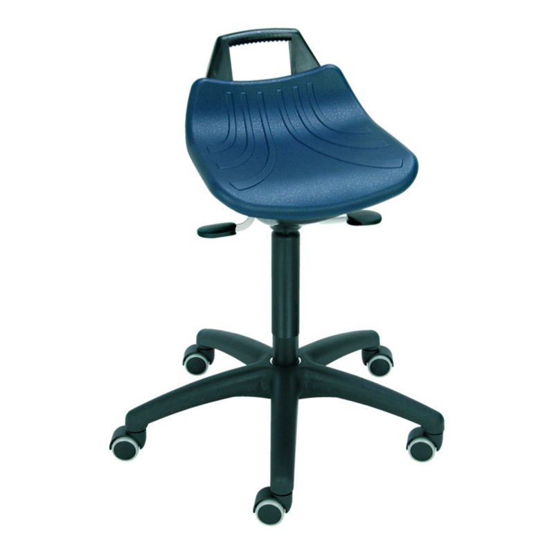 STIER Stehhilfe mit Rollen Sitzhöhe 520-710 mm PU-Sitz mit Tragegriff