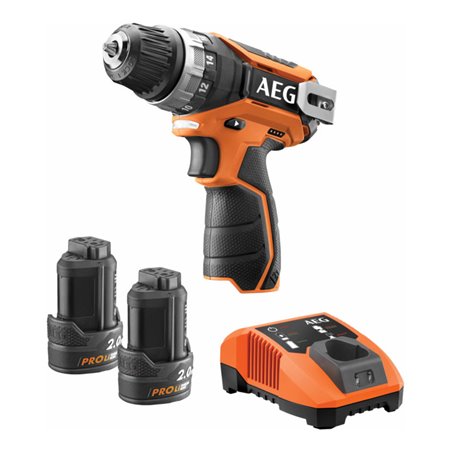 AEG Akku-Bohrschrauber BS12C2LI-202C 12V inkl. 2x 12V / 2,0 Ah PRO Akku, Ladegerät, Bohrfutter, im Transportkoffer