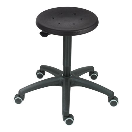 STIER Arbeitshocker mit Rollen Sitzhöhe 420-610 mm PU-Sitz