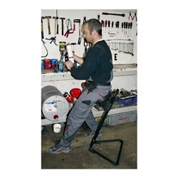 STIER Stehhilfe mit Stahlgestell schwarz Sitzhöhe 600-850 mm PU-Sitz