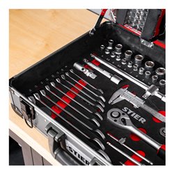 STIER Universal-Werkzeugsortiment im Aluminiumkoffer 144-teilig