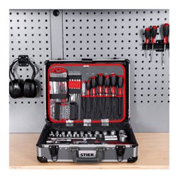 STIER Universal-Werkzeugsortiment im Aluminiumkoffer 144-teilig