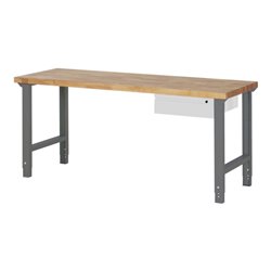 STIER Höhenverstellbare Werkbank Premium mit 1 Schublade BxTxH 2000x700x790-1140mm
