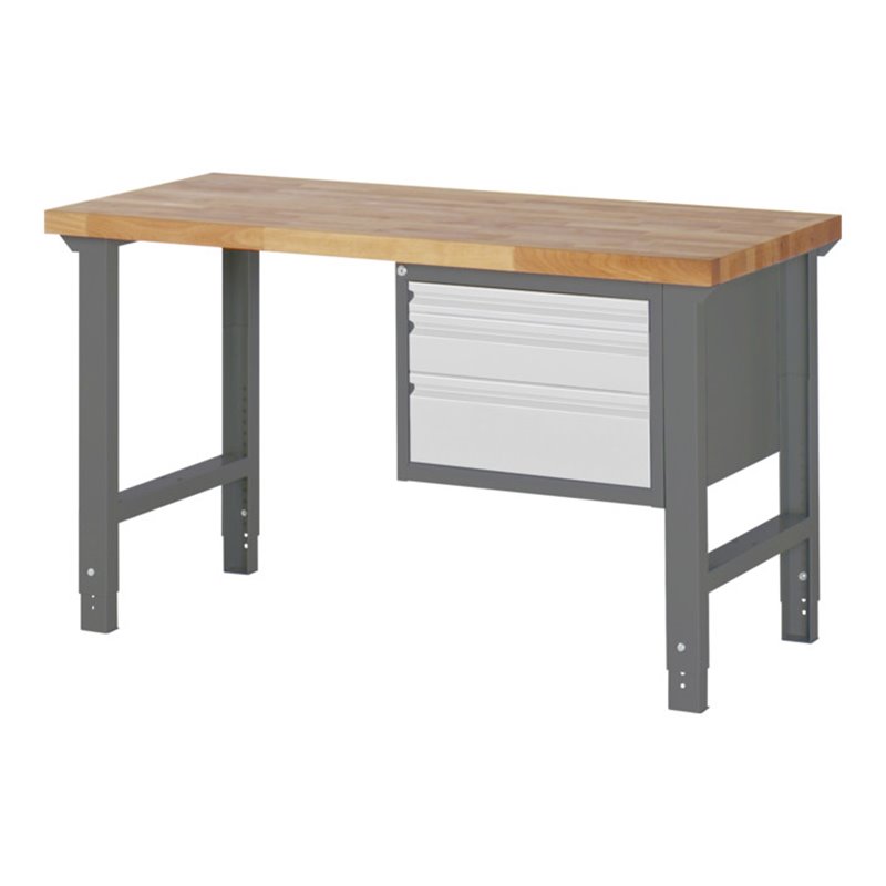 STIER Höhenverstellbare Werkbank Premium mit 3 Schubladen BxTxH 1500x700x790-1140mm