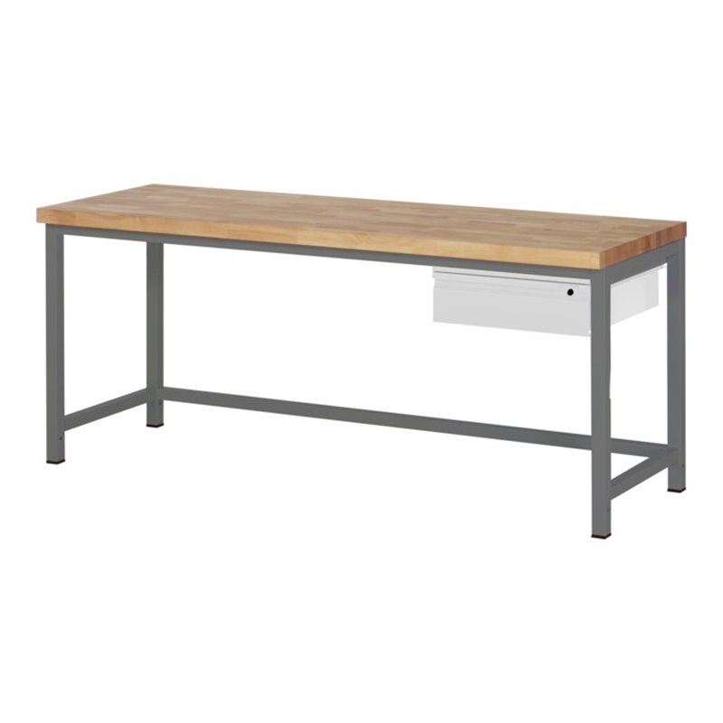 STIER Höhenverstellbare Werkbank Premium mit 1 Schublade BxTxH 2000x700x840-1040mm
