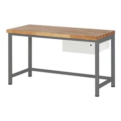 STIER Höhenverstellbare Werkbank Premium mit 1 Schublade BxTxH 1500x700x840-1040mm