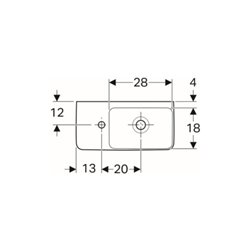 Geberit Handwaschbecken Renova Compact 50x25cm, m Hahnl. li, mit Überlauf, weiß