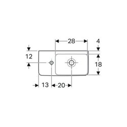 Geberit Handwaschbecken Renova Compact 50x25cm, m Hahnl. li, mit Überlauf, weiß