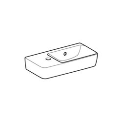 Geberit Handwaschbecken Renova Compact 50x25cm, m Hahnl. li, mit Überlauf, weiß