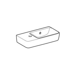 Geberit Handwaschbecken Renova Compact 50x25cm, m Hahnl. li, mit Überlauf, weiß