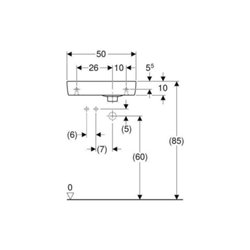 Geberit Handwaschbecken Renova Compact 50x25cm, m Hahnl. li, mit Überlauf, weiß