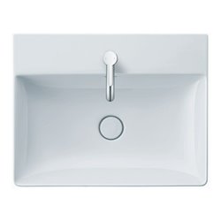Duravit Möbelwaschtisch geschliffen DuraSquare 60x47cm, o. ÜL, m HLB, 1 Hahnloch, weiß