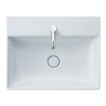 Duravit Möbelwaschtisch geschliffen DuraSquare 60x47cm, o. ÜL, m HLB, 1 Hahnloch, weiß