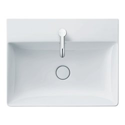 Duravit Möbelwaschtisch geschliffen DuraSquare 60x47cm, o. ÜL, m HLB, 1 Hahnloch, weiß