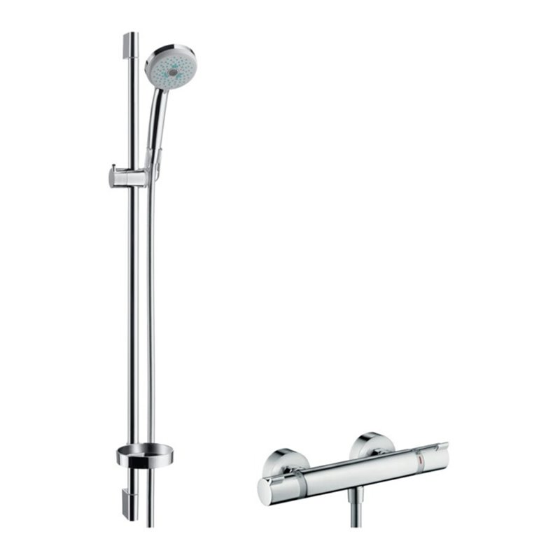 hansgrohe Brausesystem Croma 100 Multi 958mm Brausestange, mit Thermostat, chrom