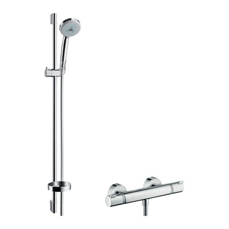 hansgrohe Brausesystem Croma 100 Multi 958mm Brausestange, mit Thermostat, chrom