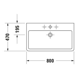 Duravit Möbelwaschtisch Vero 80x47cm, we, geschli., m HL, ÜL, HLB