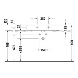 Duravit Möbelwaschtisch Vero 80x47cm, we, geschli., m HL, ÜL, HLB