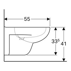 Geberit Wand-Bidet Renova mit Überlauf, weiß KeraTect