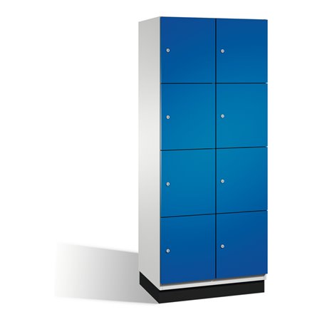 C+P Fächerschrank Cambio auf Sockel 8 Fächer Front Enzianblau Korpus Lichtgrau