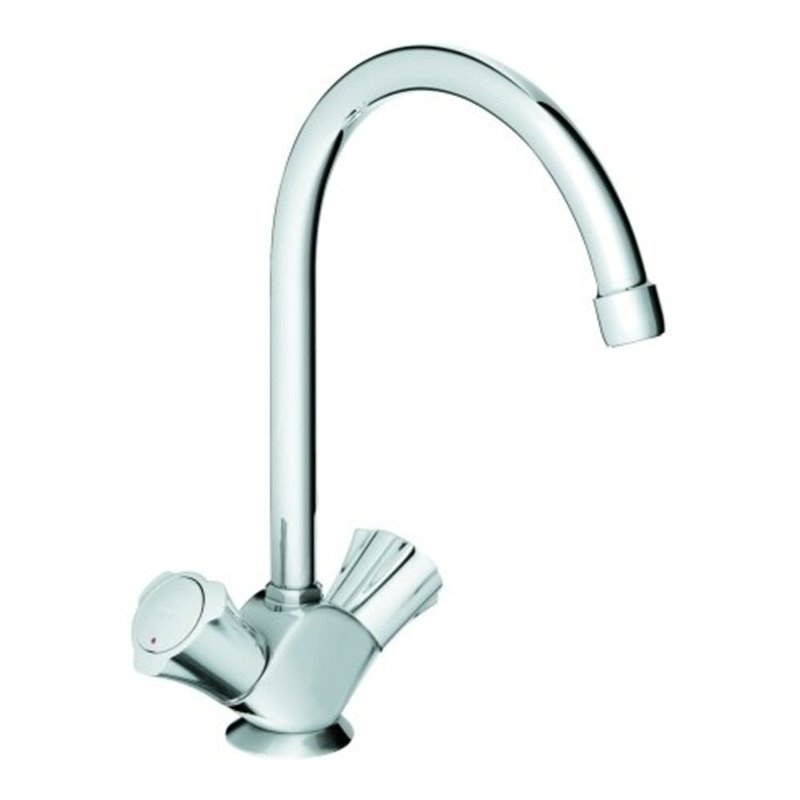Grohe Spültisch-Zweigriff-Armatur Costa chrom, schwenkbarer Rohrauslauf