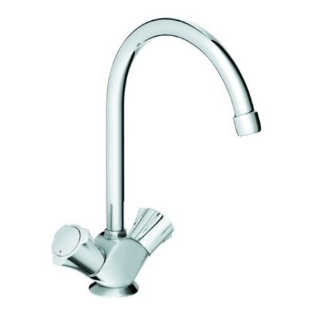 Grohe Spültisch-Zweigriff-Armatur Costa chrom, schwenkbarer Rohrauslauf